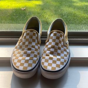 Yellow and white checkered vans, size 9 !!!!
